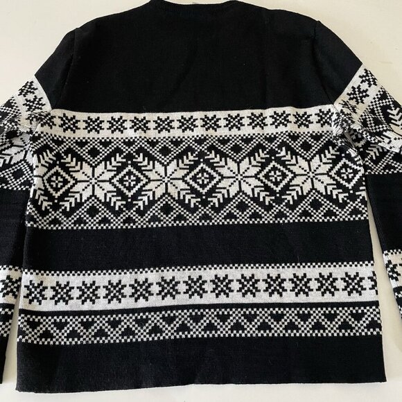 Vintage Retro Nordic Fair Isle Après-Ski Knit Wool Sweater Snowflake 70’s 80’s L - Picture 3 of 9